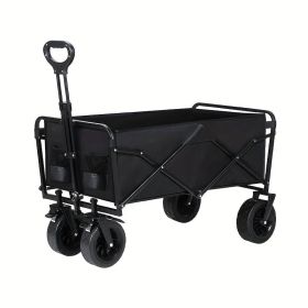 Heavy Duty Folding Multi-Purpose Camping Trolley - Multi-Purpose Camping And Beach Trolley - Durable Folding Design For Outdoor Adventures, Garde (Color: Black)