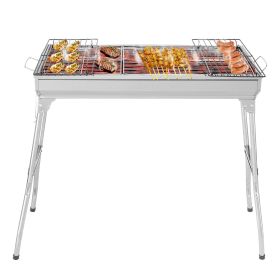 1 0 0x31x71cm Silver Stainless Steel Barbecue (Option: Argent)
