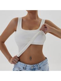 Womens Tank Tops with Built in Bras Yoga Workout Sports Activewear (Color: White, size: S)