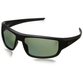 TAG Heuer Men's Racer 2 9221 Sport Wrap Around 64mm Polarized Lens Matte Frame Sunglasses (Color: Black-Red / Grey Polarized)